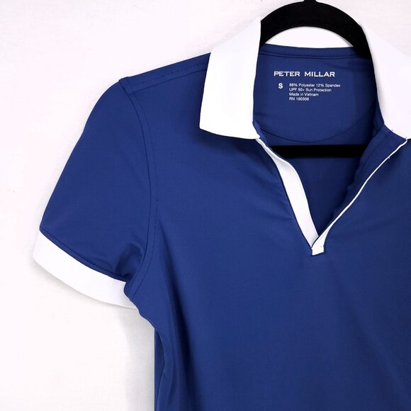 Peter Millar Polo Shirt  Women’s Small Betty Drop V-Neck Golf Contrast Trim - Picture 8 of 11